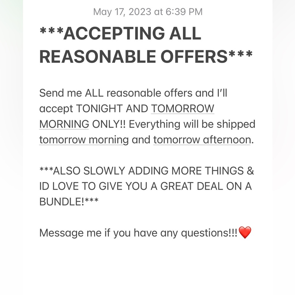 Make me an offer!!!!